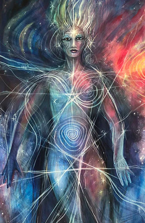 detail from Star Goddess - Beyond the Divine Twins by Laura Tempest Zakroff