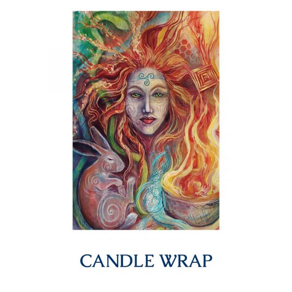 Brigid, Irish Goddess, as a candle wrap