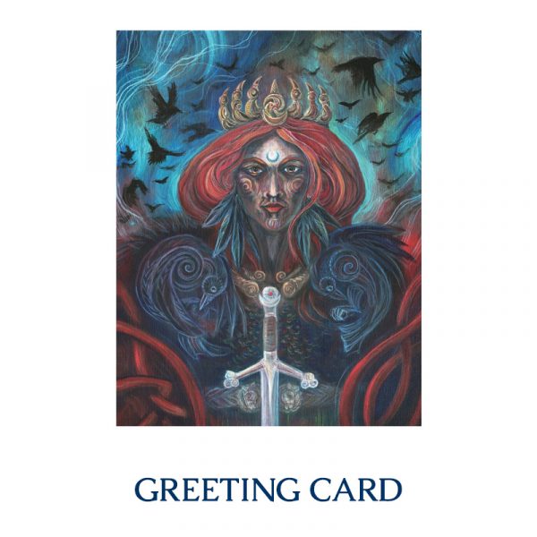 The Morrigan triple goddess painting by LTZ available as a greeting card